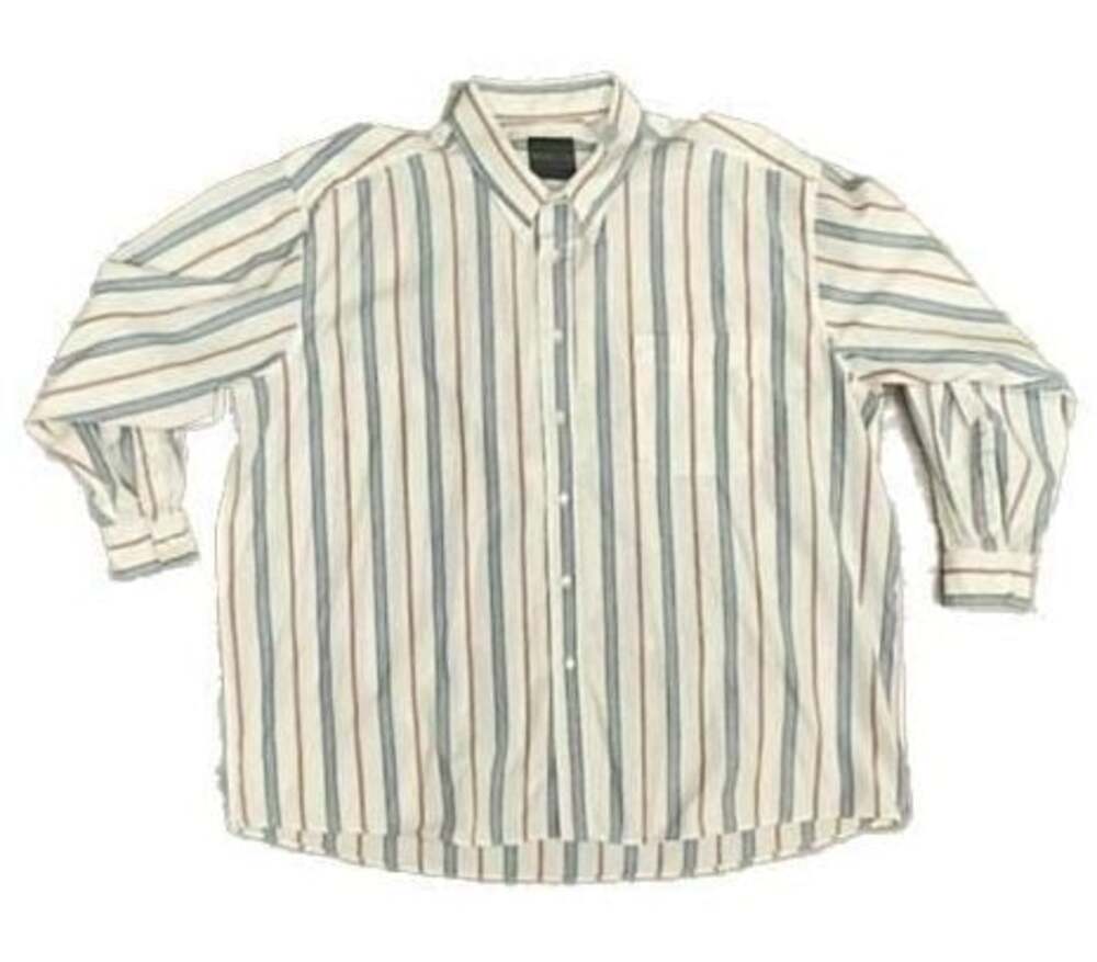 Private Club Men's Long Sleeve Button-Down Striped Dress Shirt